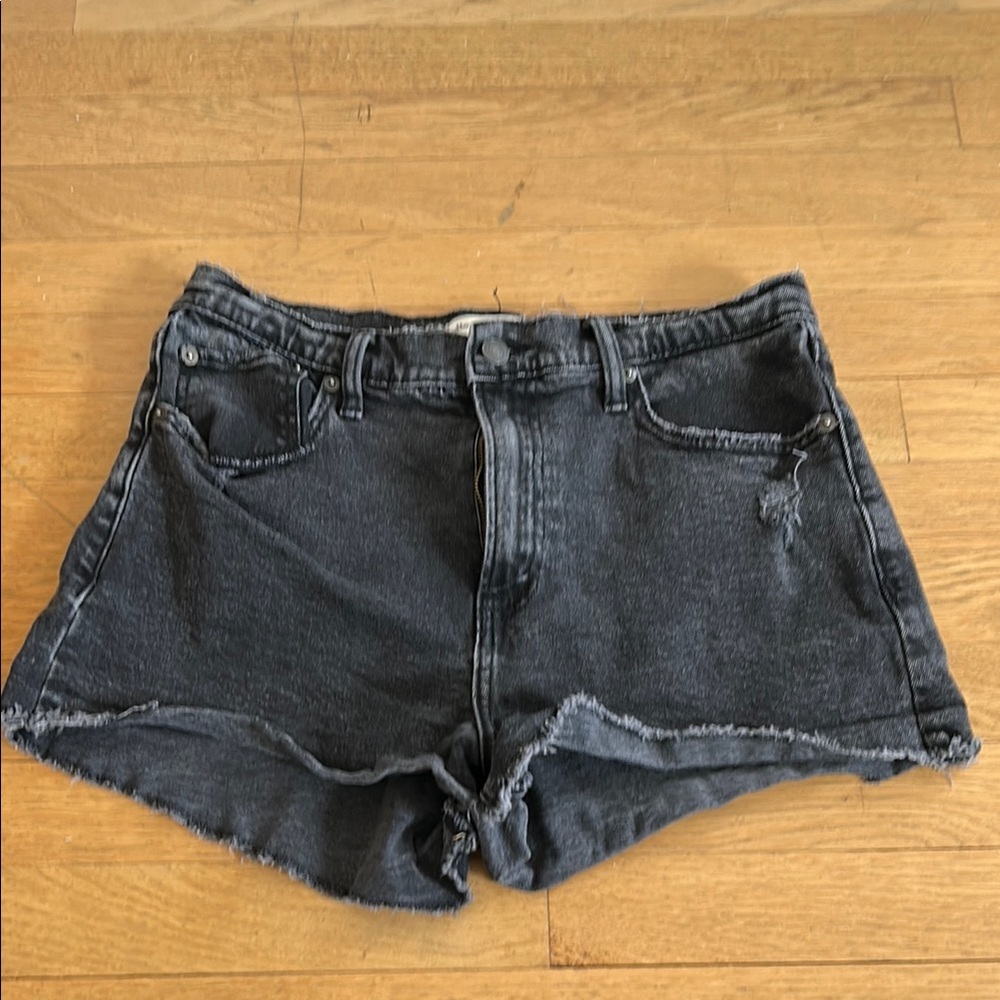 Abercrombie & Fitch Gray Jean Shorts Frayed Hem Casual